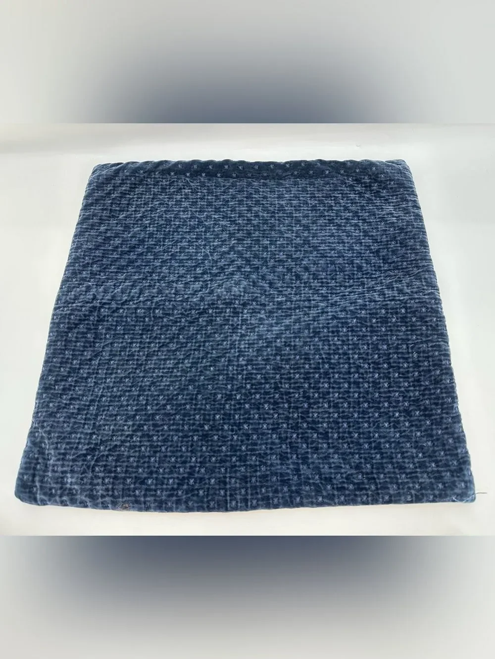 Pottery Barn Boucle Throw Pillow Cover Steele Blue Square Approx 19” X 19”